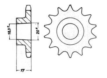 Sprocket 11 teeth, Sachs