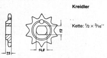 Sprocket KREIDLER 15 teeth