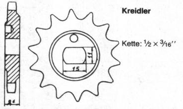 Kettenritzel 440 - 14 Zähne, KREIDLER