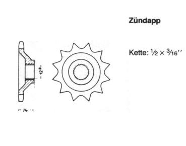 Kettenritzel 845 - 11 Zähne, ZÜNDAPP