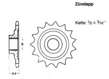 Kettenritzel 820 - 13 Zähne, ZÜNDAPP