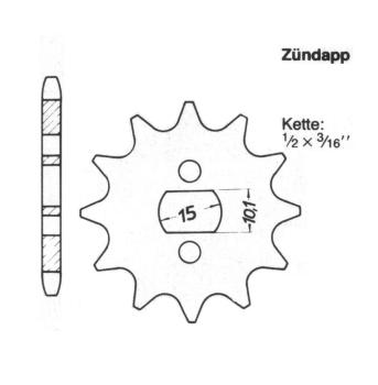 Kettenritzel 837 - 13 Zähne, ZÜNDAPP