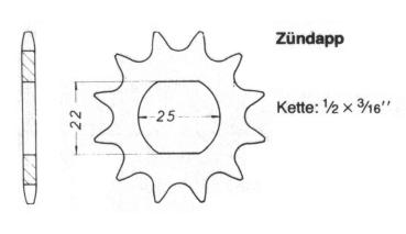 Kettenritzel 847 - 11 Zähne, ZÜNDAPP