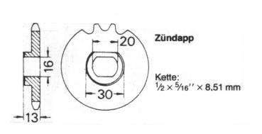 Kettenritzel 849 - 18 Zähne, ZÜNDAPP