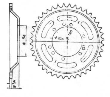 Chain Wheel 1790 - 49 teeth, ZÜNDAPP