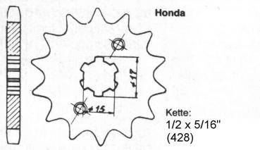 Kettenritzel HONDA 17 Zähne