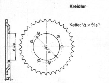 Kettenrad 1645 - 42 Zähne, KREIDLER