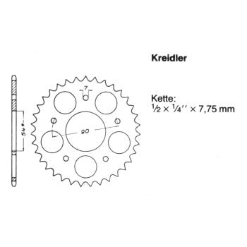 Kettenrad 438 - 40 Zähne, KREIDLER