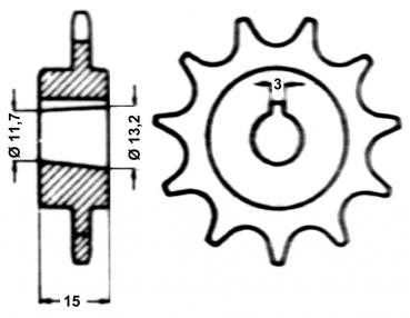 Kettenritzel 223 - 11 Zähne