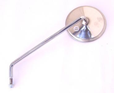 Rear mirror left round, chrome plated / stainless steel