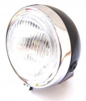 Headlight moped round, black