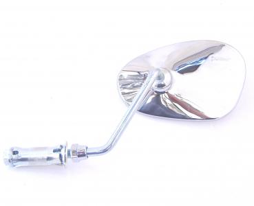 Rear view mirror oval, chrome-plated, left