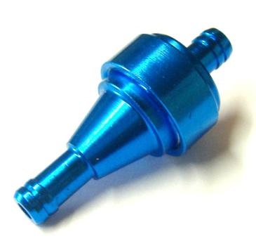 Fuel filter 6 mm, aluminum, blue