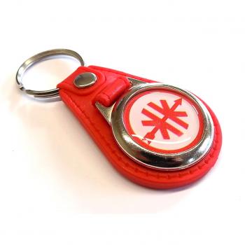 Key ring with Kreidler emblem, red
