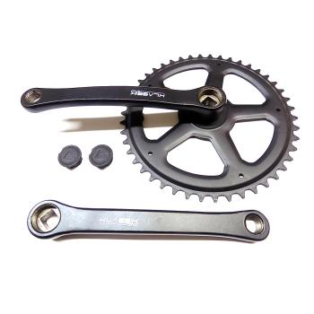 Crankset, 48 teeth, steel, black