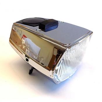 Headlight moped, chrome-plated, with switch