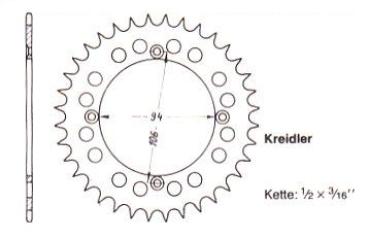 Sprocket KREIDLER 42 teeth