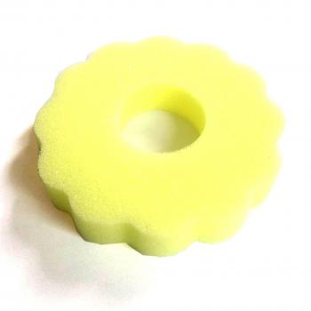 Foam ring for filler neck Universal yellow, with wavy edge