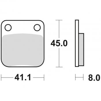 Disc brake pad set 41 x 45 x 8 mm