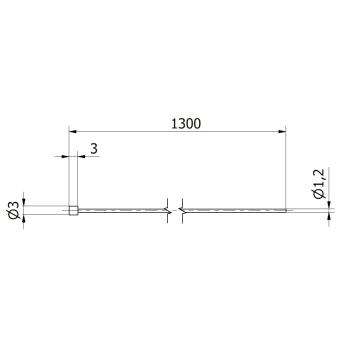 Preview: Gasinnenzug Ø 1,2 x 1300 mm Nippel C Ø 3 x 3mm