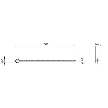 Preview: Bowdenzug Ø 1,5 mm x 1600 mm mit Nippel D