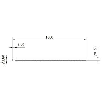 Preview: Bowdenzug Ø 1,5 mm x 1600 mm mit Nippel C