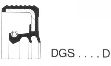 Shaft seal 21 x 37 x 8/10 DGSD