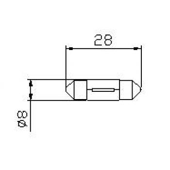 Glühlampe 12V 5W Soffitte 8x28