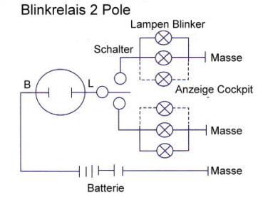 Preview: Wiring diagram for 2-pole flasher relay