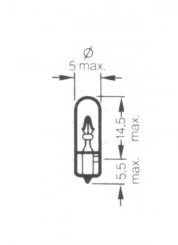 Glühlampe 6V 1,2W Glassockel