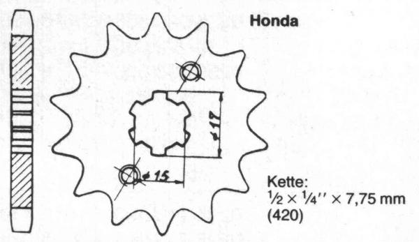 Chain sprocket HONDA 14 teeth