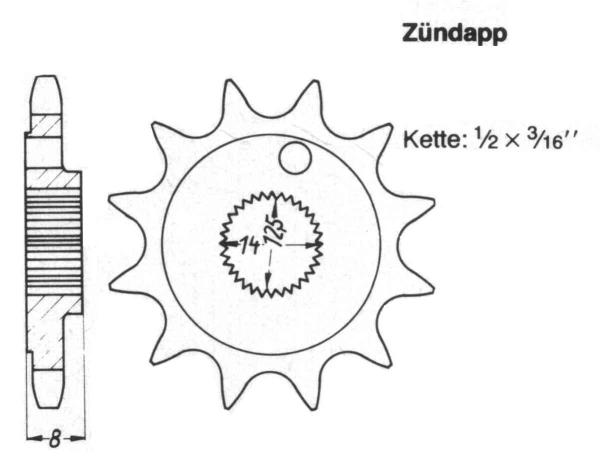 Sprocket 846 - 15 Zähne, ZÜNDAPP