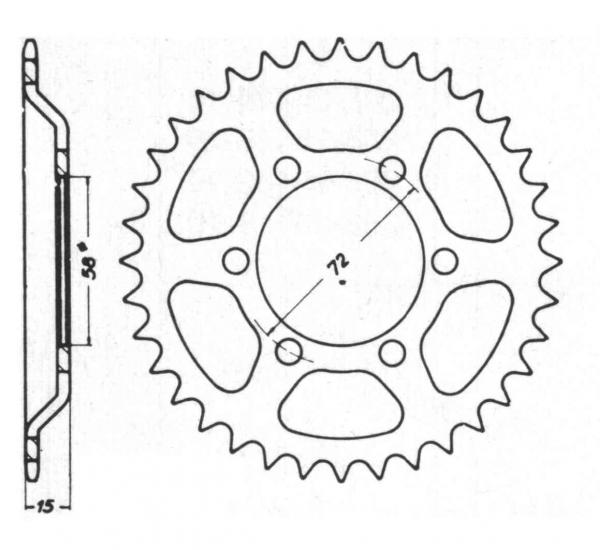 Chain Wheel 835 - 38 teeth, ZÜNDAPP