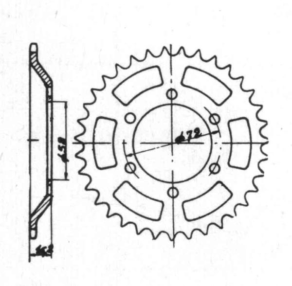 Chain Wheel 847 - 39 teeth, ZÜNDAPP