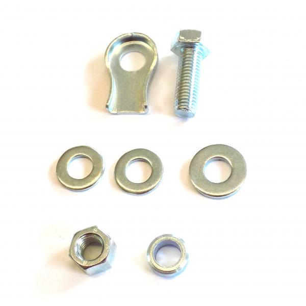 Fastening set for brake cable