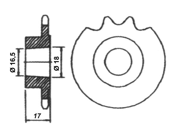 Kettenritzel 13 Zähne, Sachs