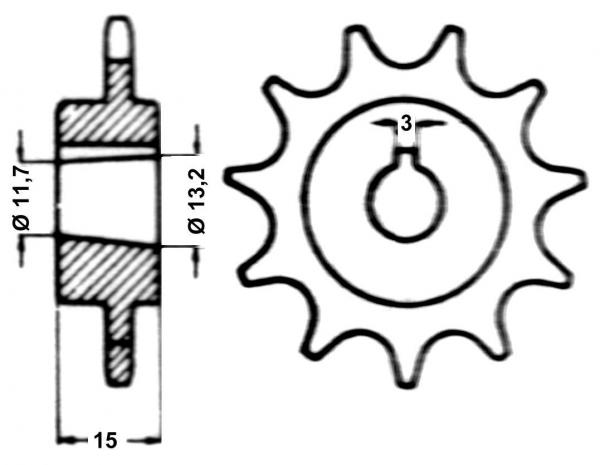 Sprocket 14 teeth, Sachs