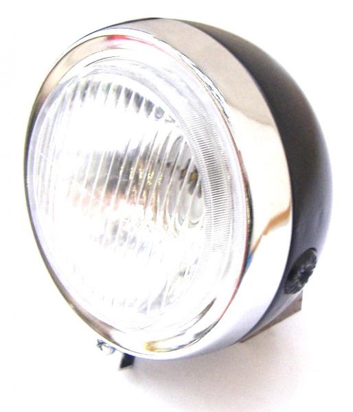 Headlight moped round, black