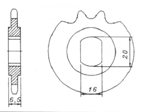 Sprocket 13 teeth, Sachs, Hercules 0236112000