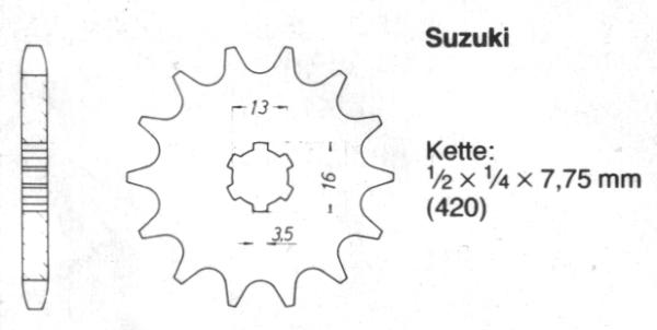 Kettenritzel SUZUKI 12 Zähne