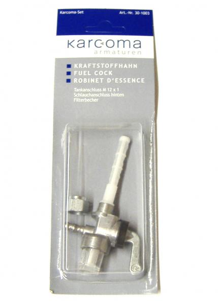 Fuel tap M12x1, rear outlet, Karcoma