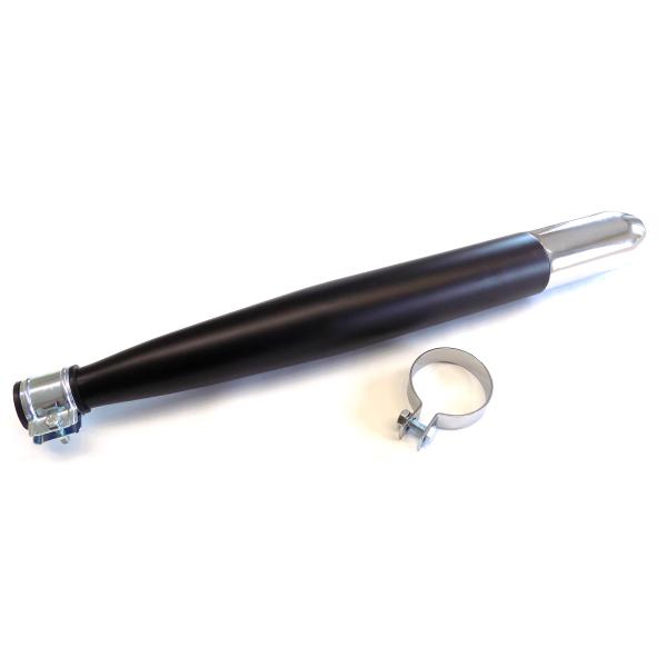 Exhaust black with chrome cap ø 28/60 mm