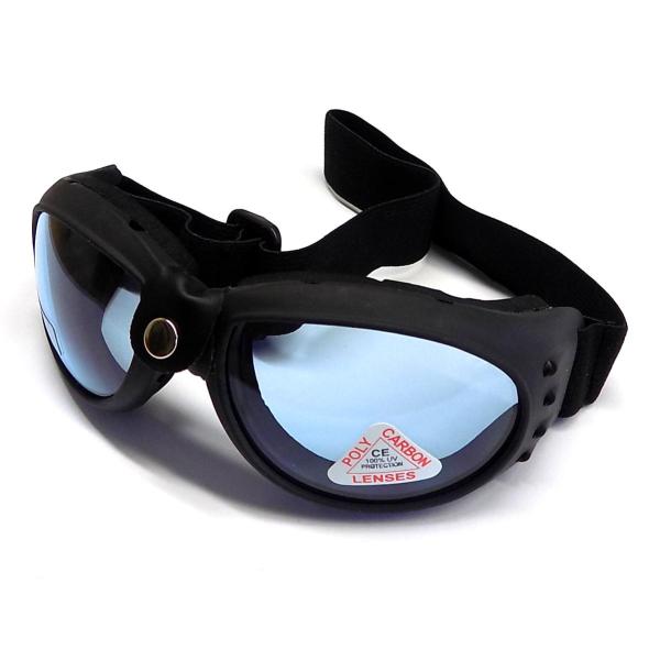 Glasses Bandito, black, glass blue