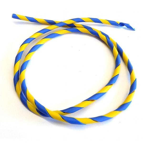 Zierspirale für Bowdenzüge blau/gelb