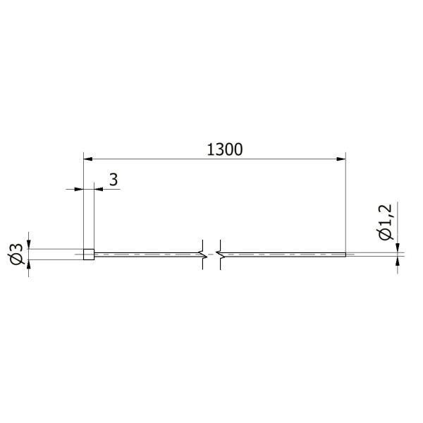 Gasinnenzug Ø 1,2 x 1300 mm Nippel C Ø 3 x 3mm