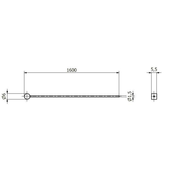 Bowdenzug Ø 1,5 mm x 1600 mm mit Nippel D