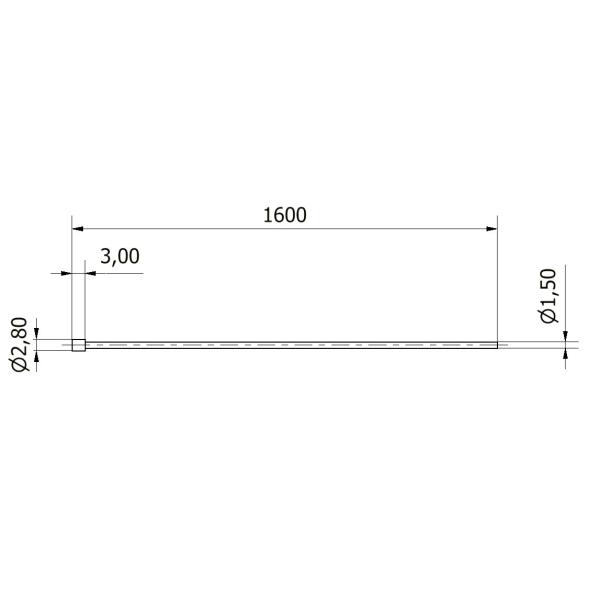 Bowdenzug Ø 1,5 mm x 1600 mm mit Nippel C