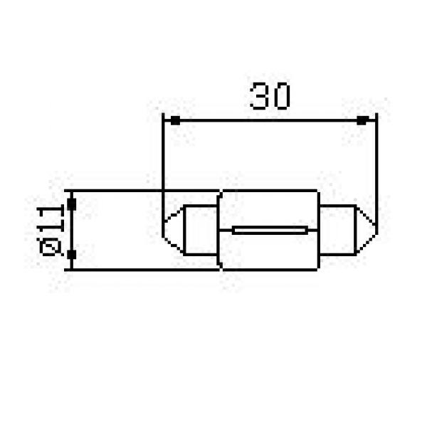 Bulb 6V 10W Festoon 11x30