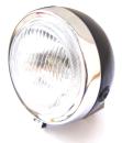 Headlight moped round, black