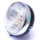 Headlight with chrome ring 125 mm